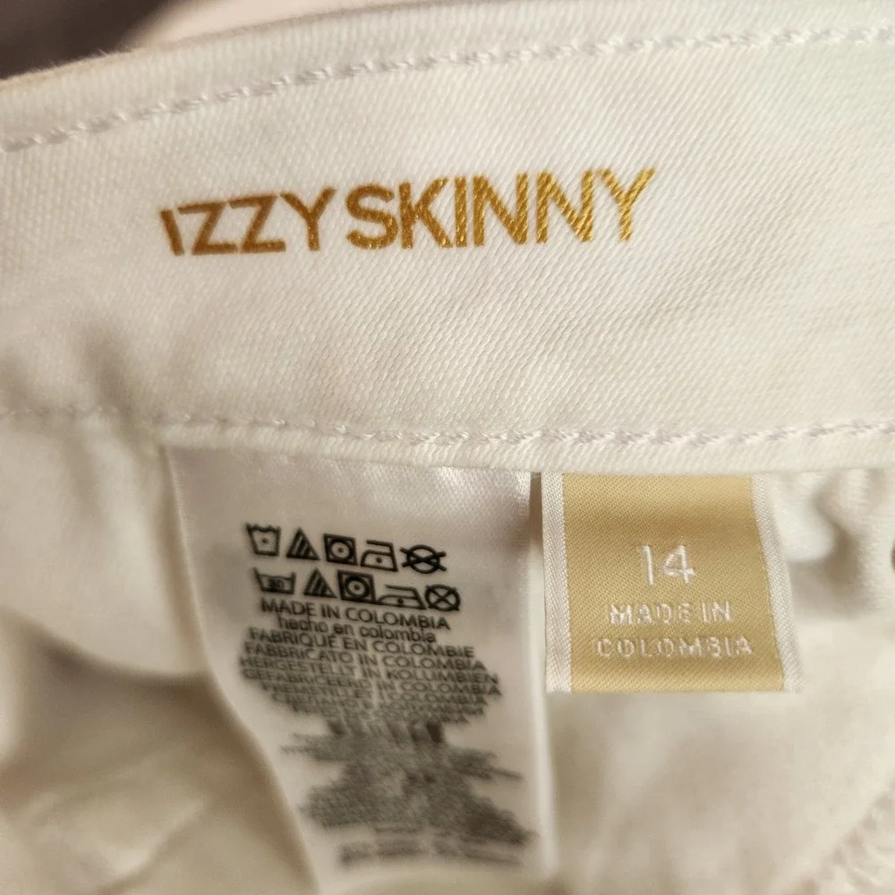 New‎ Michael Kors White Denim Jeans Pants Izzy Skinny Size 14